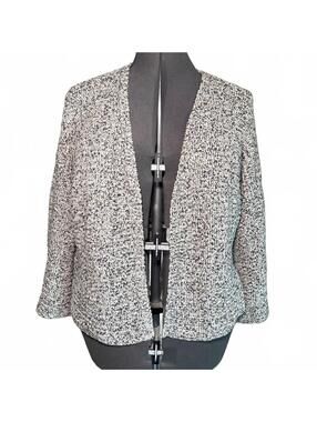 Women's Open Front Knit Sweater Cardigan Large Marled Quiet Luxury Minimalist